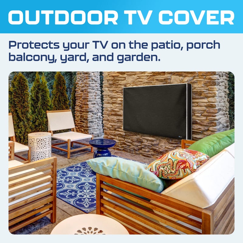Garnetics Outdoor TV Cover 50 Inch â€“ Waterproof, Weatherproof TV Enclosures with Smart Shield Screen Protectors, Ideal for Outdoor Use, Moving, and Storage - Black - Image 2